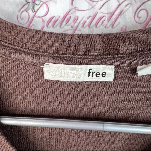 Wilfred free long sleeve top swoop neck round stretch Chocolate Long Sleeve Tee - Picture 7 of 13